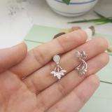 0.30 Carat (ctw) Sterling Silver Round White Diamond Ladies Cluster Stud Earrings Jackets Set 1/3 CT