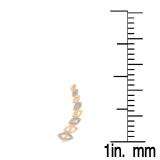 0.12 Carat (ctw) 10K Rose Gold Round Cut White Diamond Ladies leaf shaped Climber Earrings