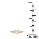 1.80 Carat (ctw) 10K Rose Gold Round Morganite & White Diamond Ladies Bridal Engagement Ring 1 3/4 CT