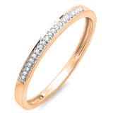 0.06 Carat (ctw) 10K Rose Gold Round Diamond Ring Wedding Anniversary Stackable Band
