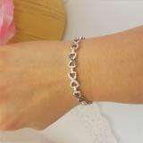 0.40 Carat (ctw) Sterling Silver Round Black & White Diamond Ladies Infinity Tennis Link Bracelet