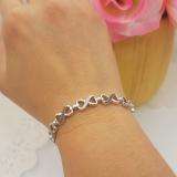 0.40 Carat (ctw) Sterling Silver Round Black & White Diamond Ladies Infinity Tennis Link Bracelet