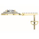 1.45 Carat (ctw) 18K Yellow Gold Pear Cut White Sapphire & Round White Diamond Ladies Dangling Drop Earrings 1 1/2 CT