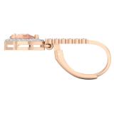 1.70 Carat (ctw) 18K Rose Gold Pear Cut Morganite & Round Cut White Diamond Ladies Dangling Drop Earrings