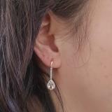 1.70 Carat (ctw) 18K Rose Gold Pear Cut Morganite & Round Cut White Diamond Ladies Dangling Drop Earrings