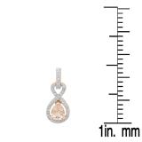 1.80 Carat (ctw) 10K Rose Gold Pear Cut Morganite & Round Cut White Diamond Ladies Infinity Swirl Dangling Drop Earrings