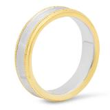 10K White & Yellow Gold Men's Ladies Unisex Ring Wedding Band Edged Plain Shiny Polished Traditional Fit