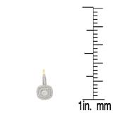 0.65 Carat (Ctw) 10K Yellow Gold Round Cut Diamond Ladies Halo Style Dangling Drop Earrings