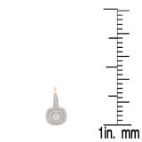0.65 Carat (Ctw) 18K Rose Gold Round Cut Diamond Ladies Halo Style Dangling Drop Earrings