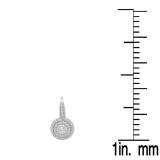 0.55 Carat (ctw) 14K White Gold Round Cut Diamond Ladies Halo Style Dangling Drop Earrings 1/2