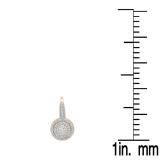 0.55 Carat (ctw) 18K Rose Gold Round Cut Diamond Ladies Halo Style Dangling Drop Earrings 1/2