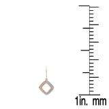 0.24 Carat (ctw) 10K Rose Gold Round Cut White Diamond Ladies Cushion Shape Dangling Drop Earrings 1/4 CT