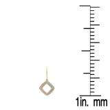 0.24 Carat (ctw) 10K Yellow Gold Round Cut White Diamond Ladies Cushion Shape Dangling Drop Earrings 1/4 CT