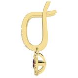 0.42 Carat (ctw) 10K Yellow Gold Round Champagne Diamond & White Diamond Ladies Halo Style Dangling Drop Earrings