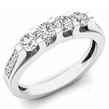 0.55 Carat (ctw) 10k White Gold Round Cut White Diamond Ladies Anniversary Wedding Stackable Band