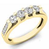 0.55 Carat (ctw) 10k Yellow Gold Round Cut White Diamond Ladies Anniversary Wedding Stackable Band