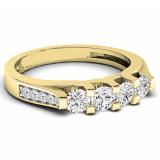 0.55 Carat (ctw) 10k Yellow Gold Round Cut White Diamond Ladies Anniversary Wedding Stackable Band