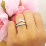 0.25 Carat (ctw) 10K White Gold Round & Baguette Cut White Diamond Ladies Anniversary Wedding Band Enhancer Double Guard Ring 1/4 CT