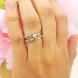 0.25 Carat (ctw) 10K White Gold Round & Baguette Cut White Diamond Ladies Anniversary Wedding Band Enhancer Double Guard Ring 1/4 CT