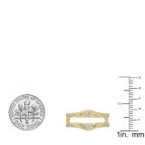 0.25 Carat (ctw) 10K Yellow Gold Round & Baguette Cut White Diamond Ladies Anniversary Wedding Band Enhancer Double Guard Ring 1/4 CT