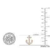 0.32 Carat (ctw) 10K Rose Gold Round Cut White Diamond Ladies Anchor Stud Earrings 1/3 CT