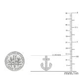 0.32 Carat (ctw) 18K White Gold Round Cut White Diamond Ladies Anchor Stud Earrings 1/3 CT