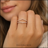 0.40 Carat (ctw) 10K White Gold Round Diamond Ladies Anniversary Wedding Band Enhancer Guard Double Ring