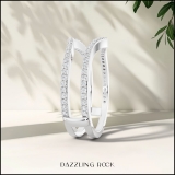 0.40 Carat (ctw) 10K White Gold Round Diamond Ladies Anniversary Wedding Band Enhancer Guard Double Ring