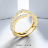 0.40 Carat (ctw) 10K Yellow Gold Round Diamond Ladies Anniversary Wedding Band Enhancer Guard Double Ring