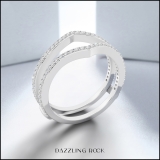 0.40 Carat (ctw) 18K White Gold Round Diamond Ladies Anniversary Wedding Band Enhancer Guard Double Ring