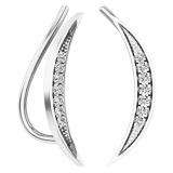 0.15 Carat (ctw) 10K White Gold Round White Diamond Ladies Climber Earrings