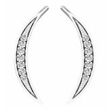 0.15 Carat (ctw) 10K White Gold Round White Diamond Ladies Climber Earrings