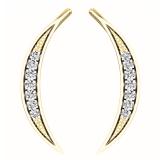 0.15 Carat (ctw) 10K Yellow Gold Round White Diamond Ladies Climber Earrings