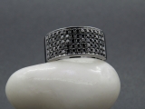 1.50 Carat (ctw) Black Rhodium Plated 18K White Gold Round Black Diamond Men's Hip Hop Anniversary Wedding Band 1 1/2 CT