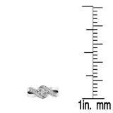 0.50 Carat (ctw) 10K White Gold Round White Diamond Ladies Two Stone Forever Together Split Shank Bypass Style Bridal Engagement Ring 1/2 CT