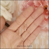 0.22 Carat (ctw) 10K Rose Gold Round Cut White Diamond Ladies Double Row Crawler Climber Earrings 1/4 CT