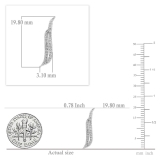 0.22 Carat (ctw) 10K White Gold Round Cut White Diamond Ladies Double Row Crawler Climber Earrings 1/4 CT