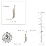 0.22 Carat (ctw) 14K Yellow Gold Round Cut White Diamond Ladies Double Row Crawler Climber Earrings 1/4 CT