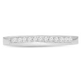 0.15 Carat (ctw) 10K White Gold Round White Diamond Ladies Anniversary Wedding Stackable Ring Band