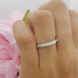 0.15 Carat (ctw) 10K White Gold Round White Diamond Ladies Anniversary Wedding Stackable Ring Band