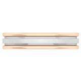 10K White & Rose Gold Men's Wedding Band Edged Plain Shiny Polished Traditional Fit