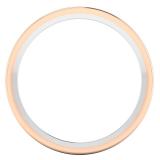 10K White & Rose Gold Men's Wedding Band Edged Plain Shiny Polished Traditional Fit