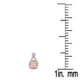 1.40 Carat (ctw) 18K Rose Gold Princess Cut Morganite & Round Cut White Diamond Ladies Infinity Swirl Dangling Drop Earrings
