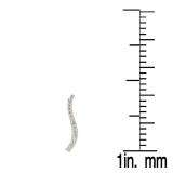 0.30 Carat (ctw) 10K Rose Gold Round Cut White Diamond Ladies Crawler Climber Earrings 1/3 CT
