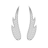 0.30 Carat (ctw) 14K White Gold Round Cut White Diamond Ladies Crawler Climber Earrings 1/3 CT