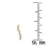 0.15 Carat (ctw) 10K Rose Gold  Round Cut White Diamond Ladies leaf shaped Climber Earrings