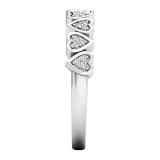 0.10 Carat (ctw) 10K White Gold Round White Diamond Heart Shape Promise Engagement Ring 1/10 CT.