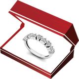 0.10 Carat (ctw) 10K White Gold Round White Diamond Heart Shape Promise Engagement Ring 1/10 CT.