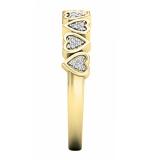 0.10 Carat (ctw) 10K Yellow Gold Round White Diamond Heart Shape Promise Engagement Ring 1/10 CT.