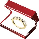 0.10 Carat (ctw) 10K Yellow Gold Round White Diamond Heart Shape Promise Engagement Ring 1/10 CT.